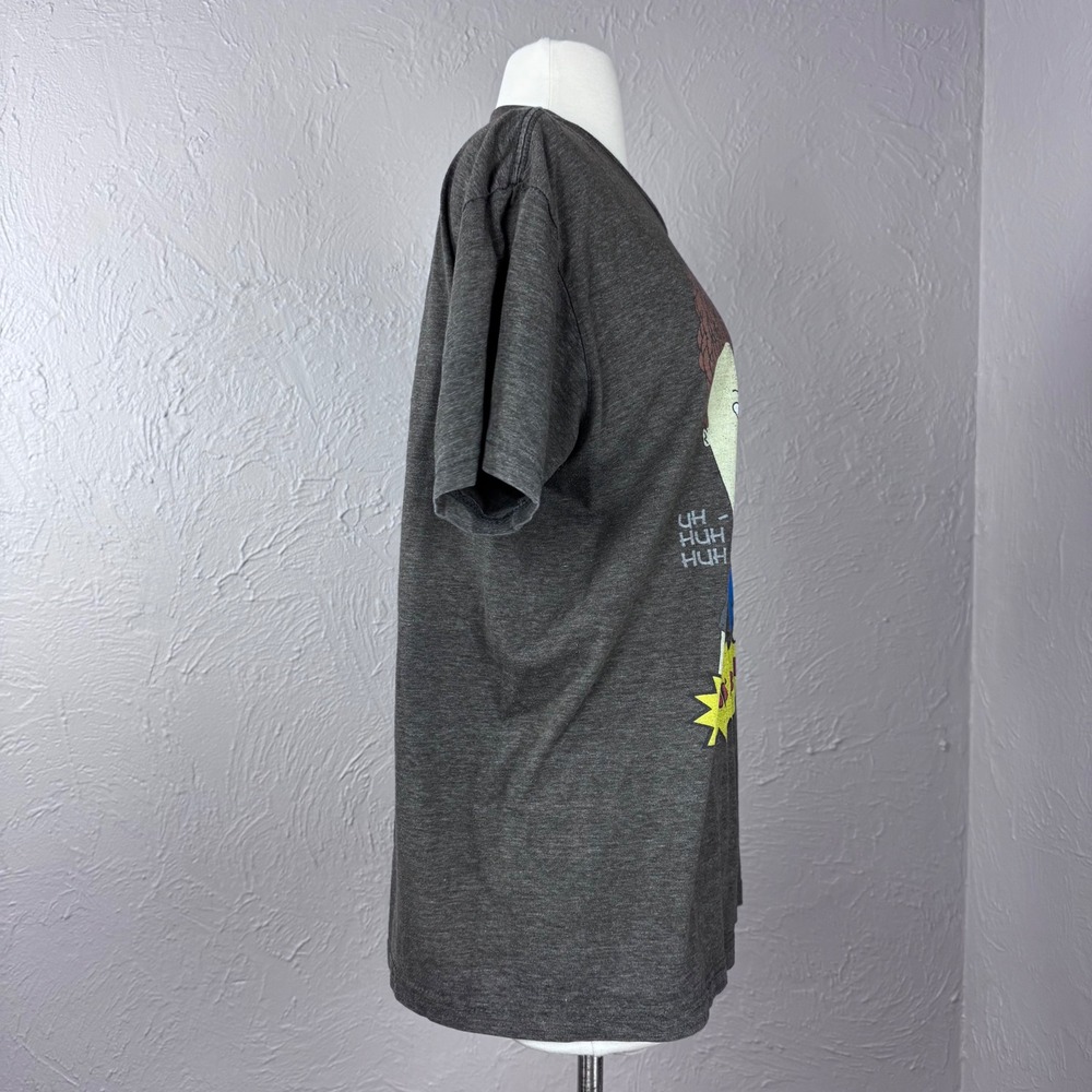 Large Brown Beavis and Butthead MTV Tshirt cigg hole grunge alternative 90s - Picture 6 of 8